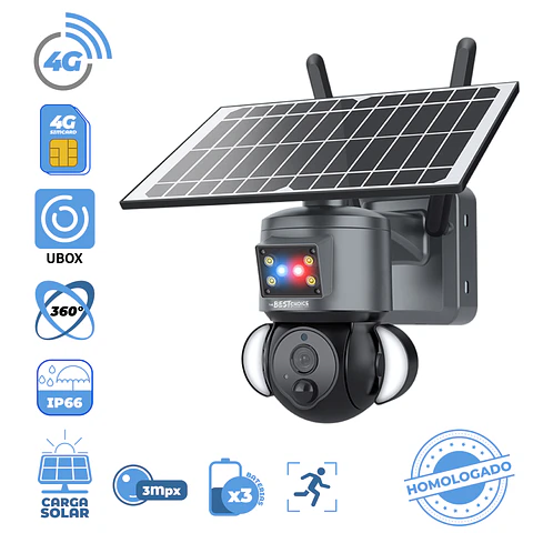 Cámara de Vigilancia Solar 4G PTZ 3MPX Independiente | Kangaroo Chile