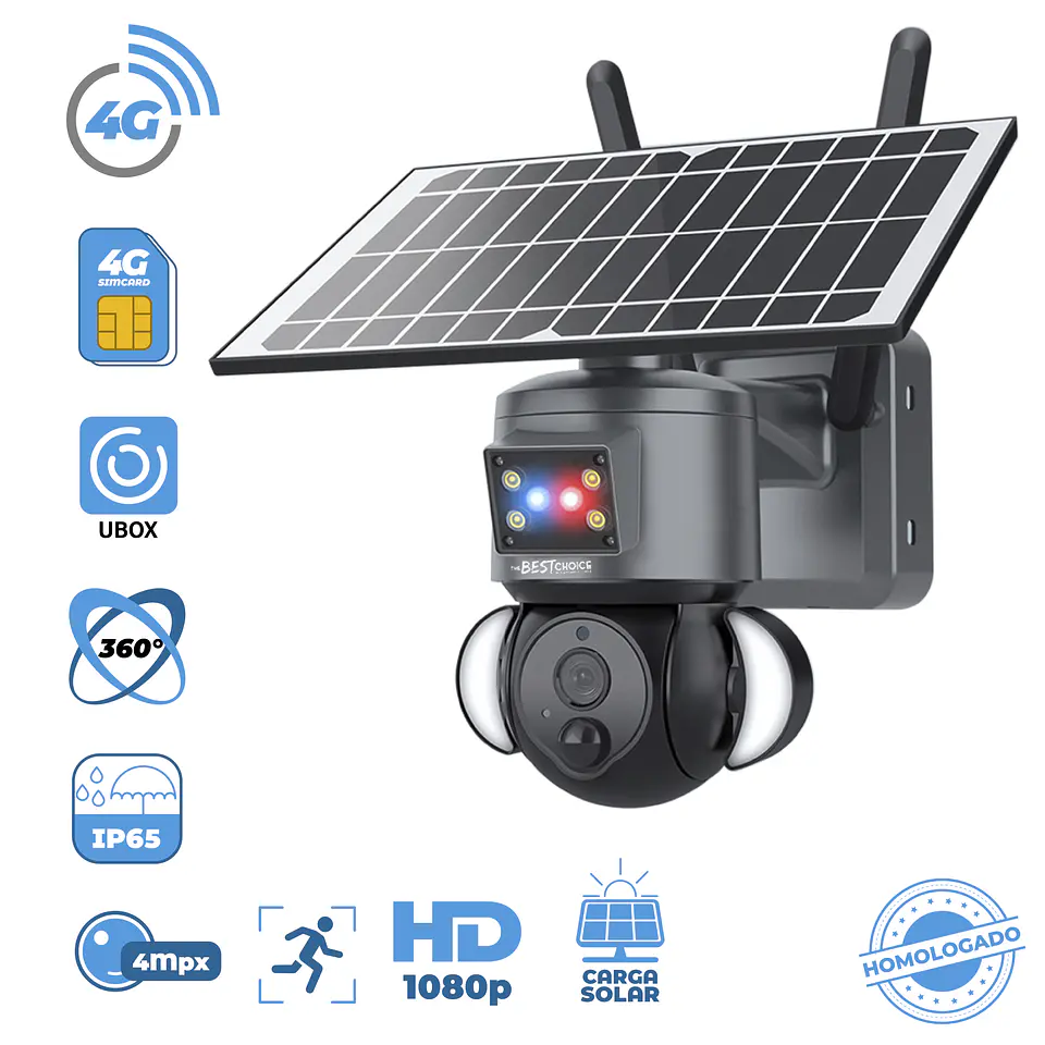  Cámara de Vigilancia Solar 4G PTZ 4MPX Independiente | Kangaroo Chile 1