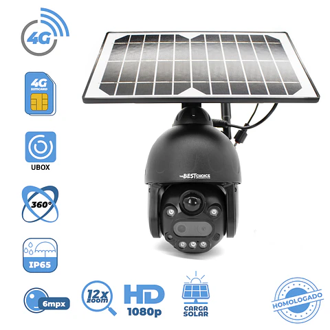 Cámara de Vigilancia PTZ Solar 4G HD 6MP | Kangaroo Chile