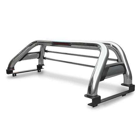 Barra Antivuelco Acero Inoxidable Nissan Navara 2021+ | Con Luz de Freno y Bases para Lona | Kangaroo