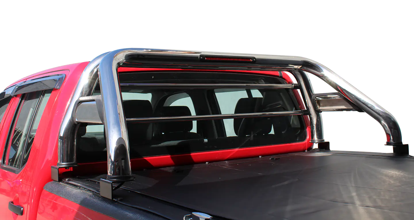 Barra Antivuelco Acero Inoxidable Nissan Navara 2021+ | Con Luz de Freno y Bases para Lona | Kangaroo 3