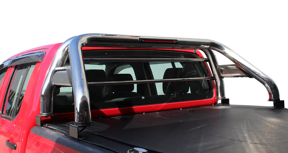 Barra Antivuelco Acero Inoxidable Nissan Navara 2021+ | Con Luz de Freno y Bases para Lona | Kangaroo 3
