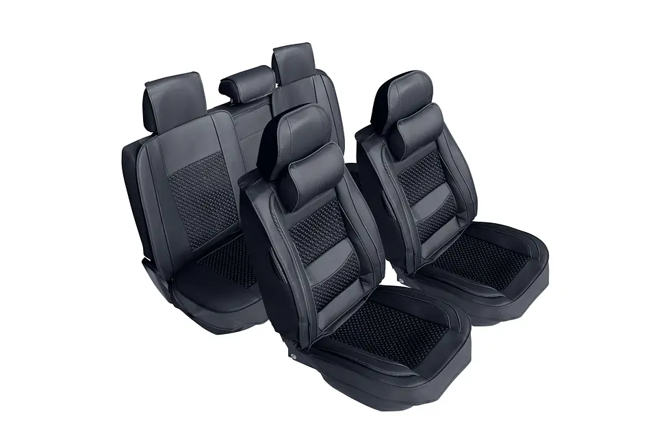 Cubre Asiento Ecocuero Universal para Camioneta Cabecera Memory Foam Negro 1