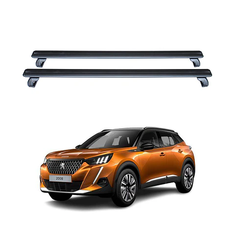 Barra de Techo Aluminio Peugeot 2008 – Portaequipaje Reforzado 130 cm con Llaves de Seguridad
