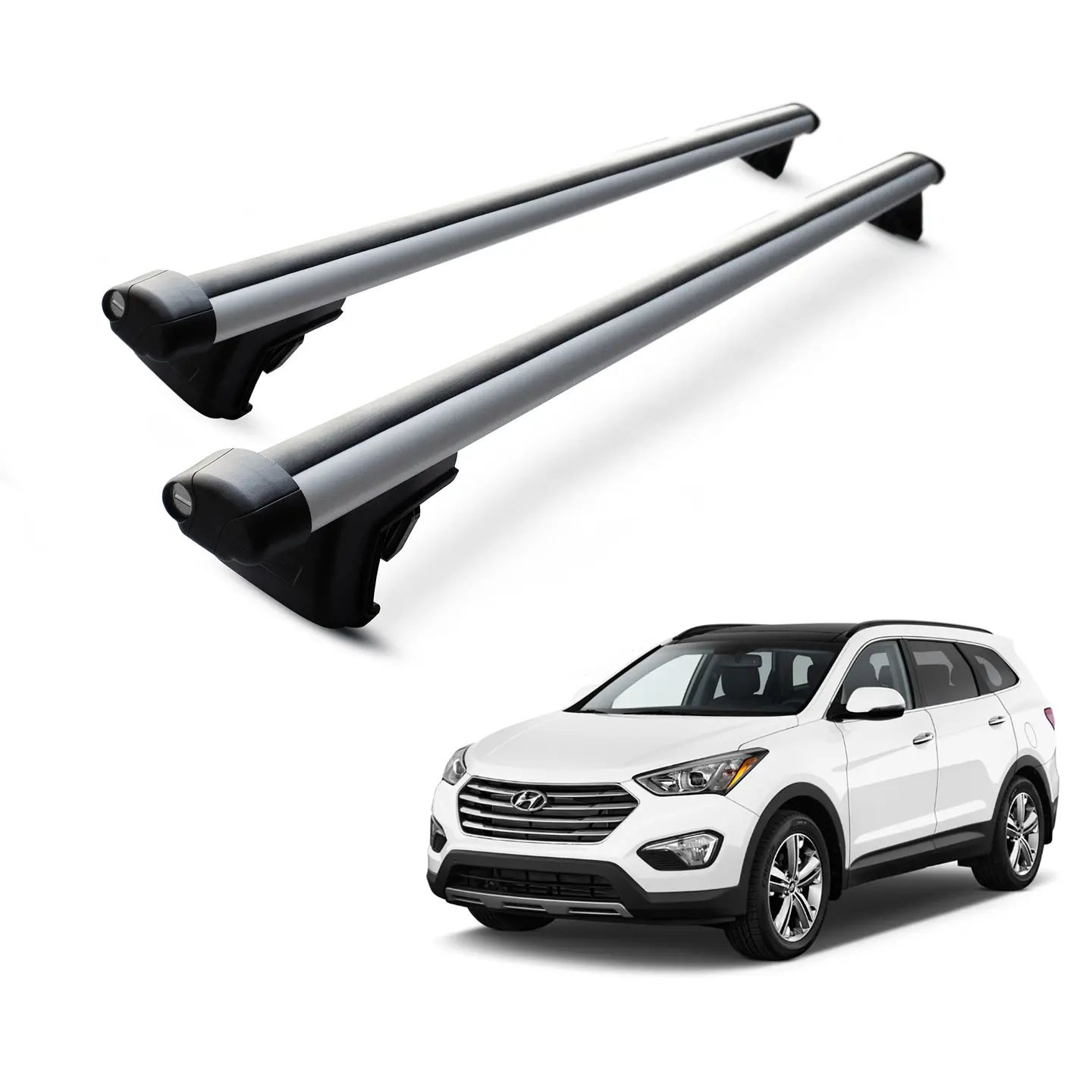 Barra de Techo Transversal para Hyundai Santa Fe | Porta Equipaje Aluminio 130cm | Kangaroo Chile 1
