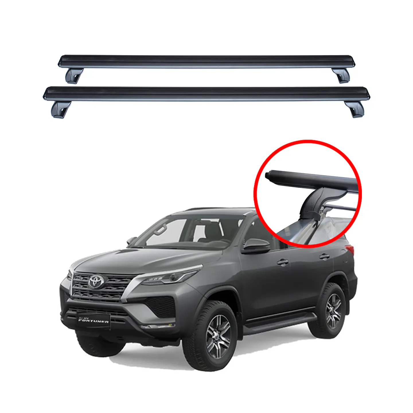 Barra de Techo Aluminio para Toyota Fortuner 2020+ | Porta Equipaje 150kg | Kangaroo Chile 1