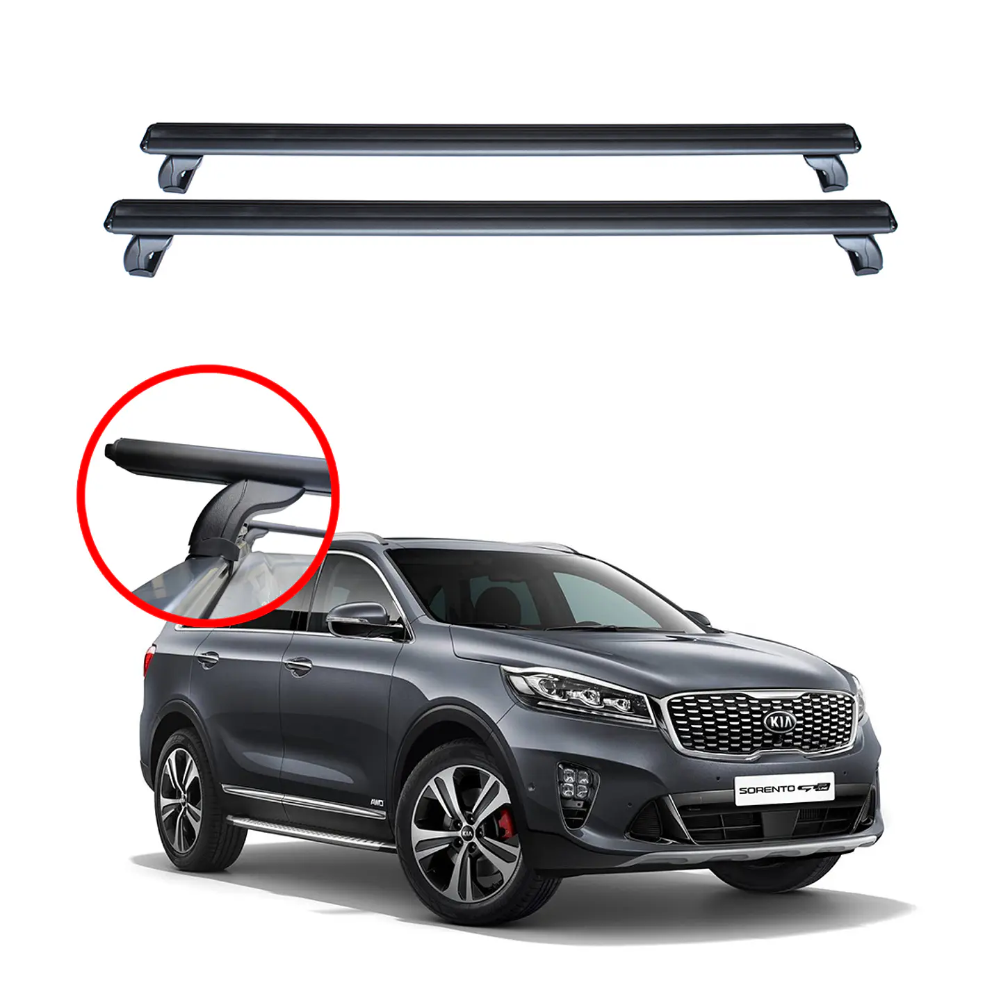 Barras de Techo Aluminio para Kia Sorento 2015-2023 | Porta Equipaje Reforzado | Kangaroo Chile 1