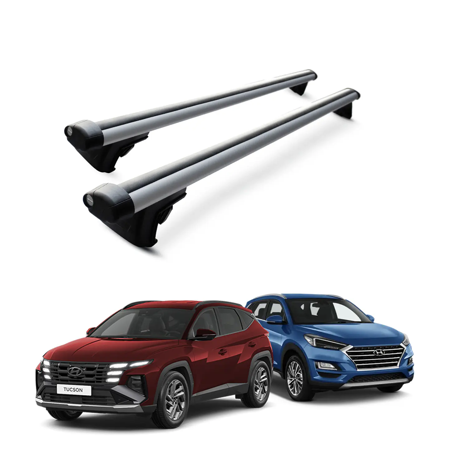 Barra de Techo Transversal Hyundai Tucson 130 cm – Portaequipaje con Seguridad Anti-Robo 1