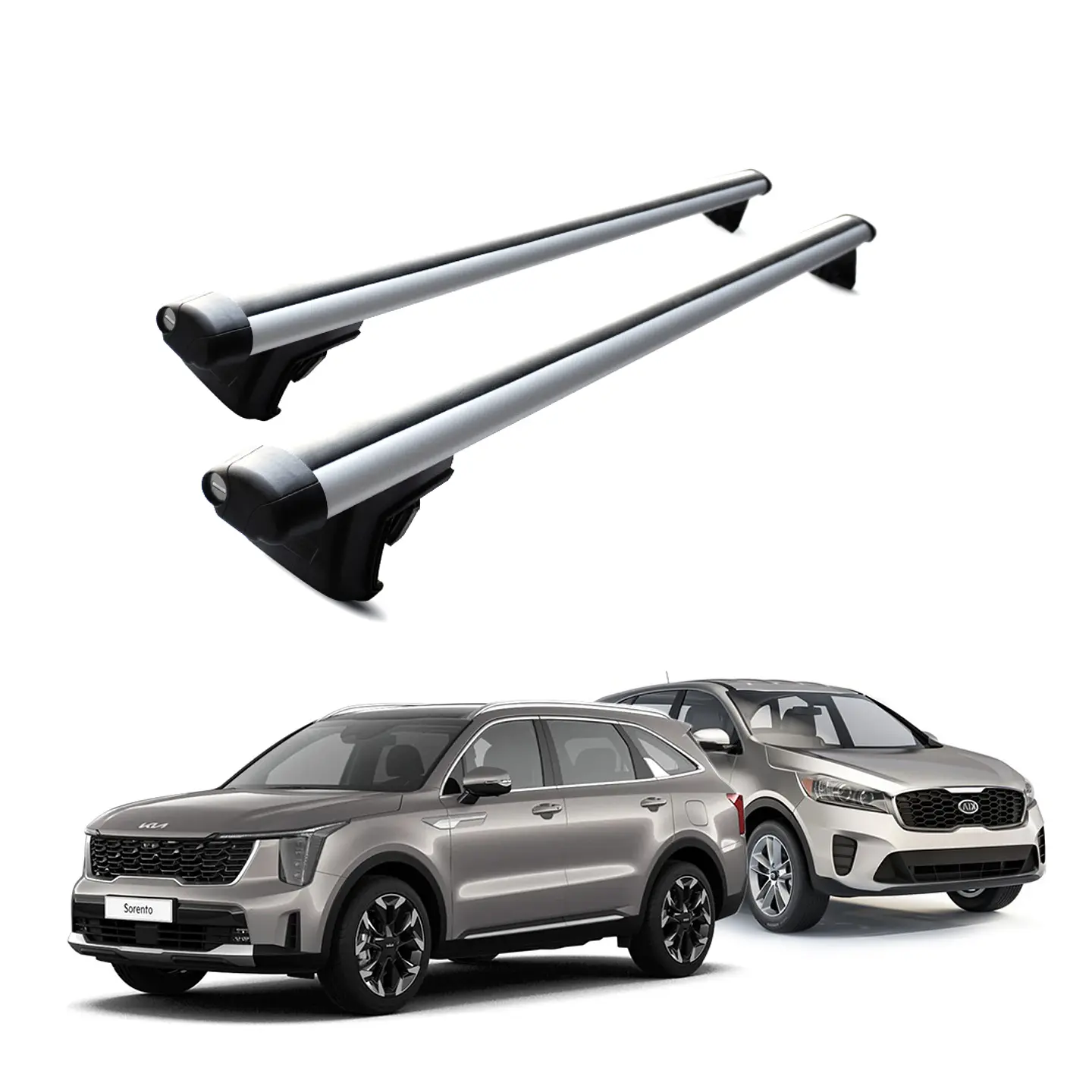 Barra de Techo Transversal Kia Sorento 2019+ – Portaequipaje Ajustable con Seguridad Anti-Robo 130 cm 1
