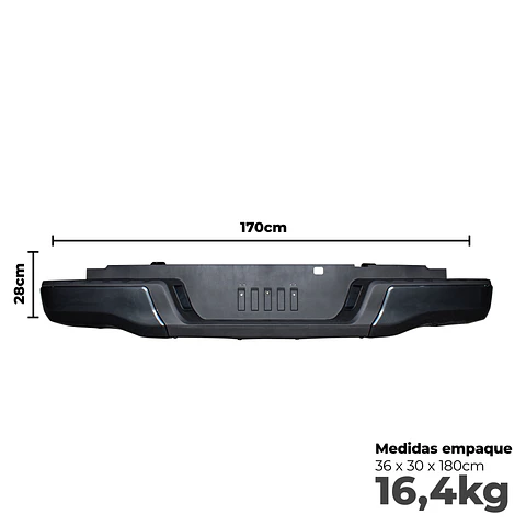 Parachoque Trasero Ford Ranger 2024+ Color Negro