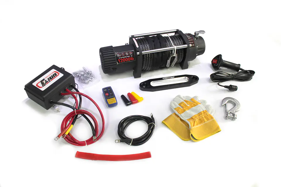 Winche Eléctrico 12.000 lb / 5.400 kg (12V) con Cuerda Sintética | Kangaroo Chile 1