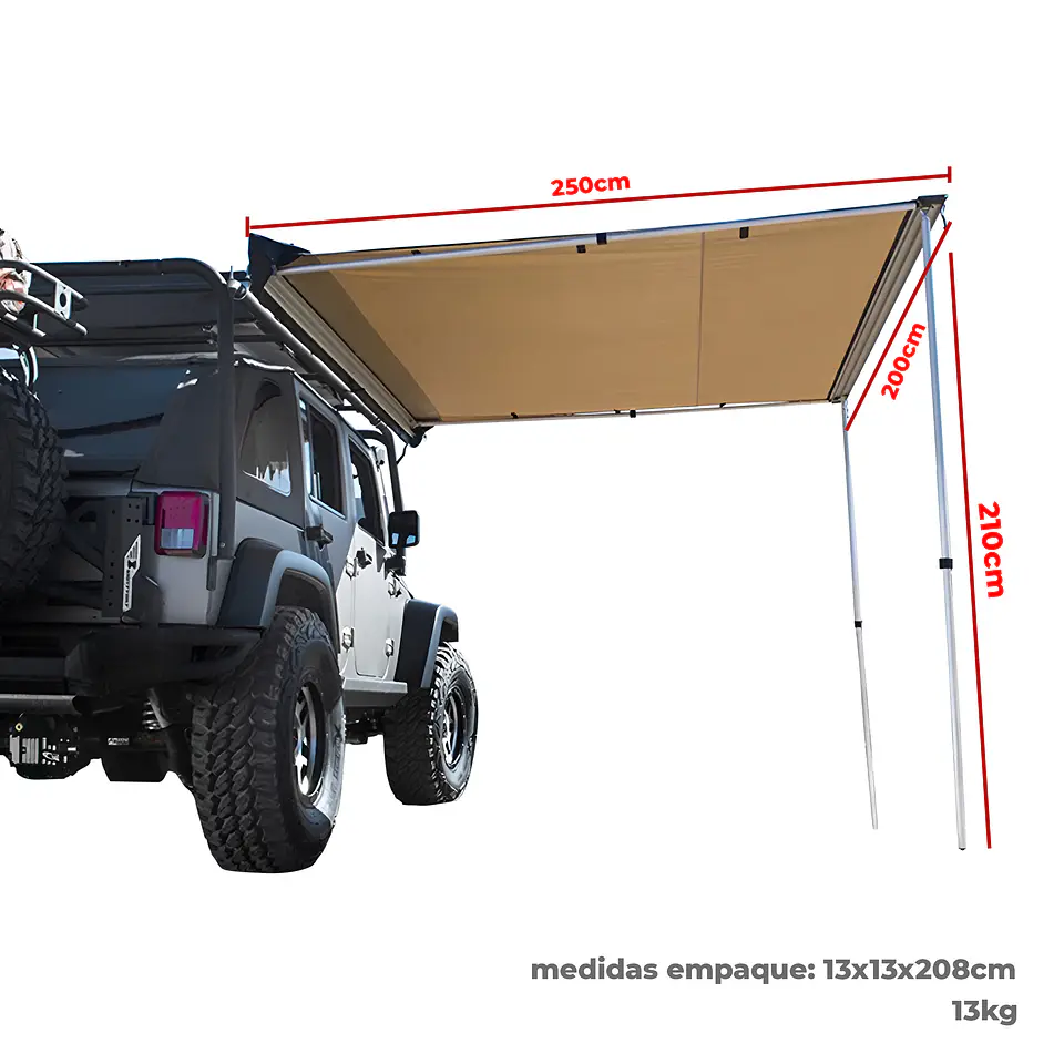 Toldo Lateral para Auto 2x2.5m | Ideal Camping y Paseos | Impermeable y Extensible | Kangaroo Chile 2