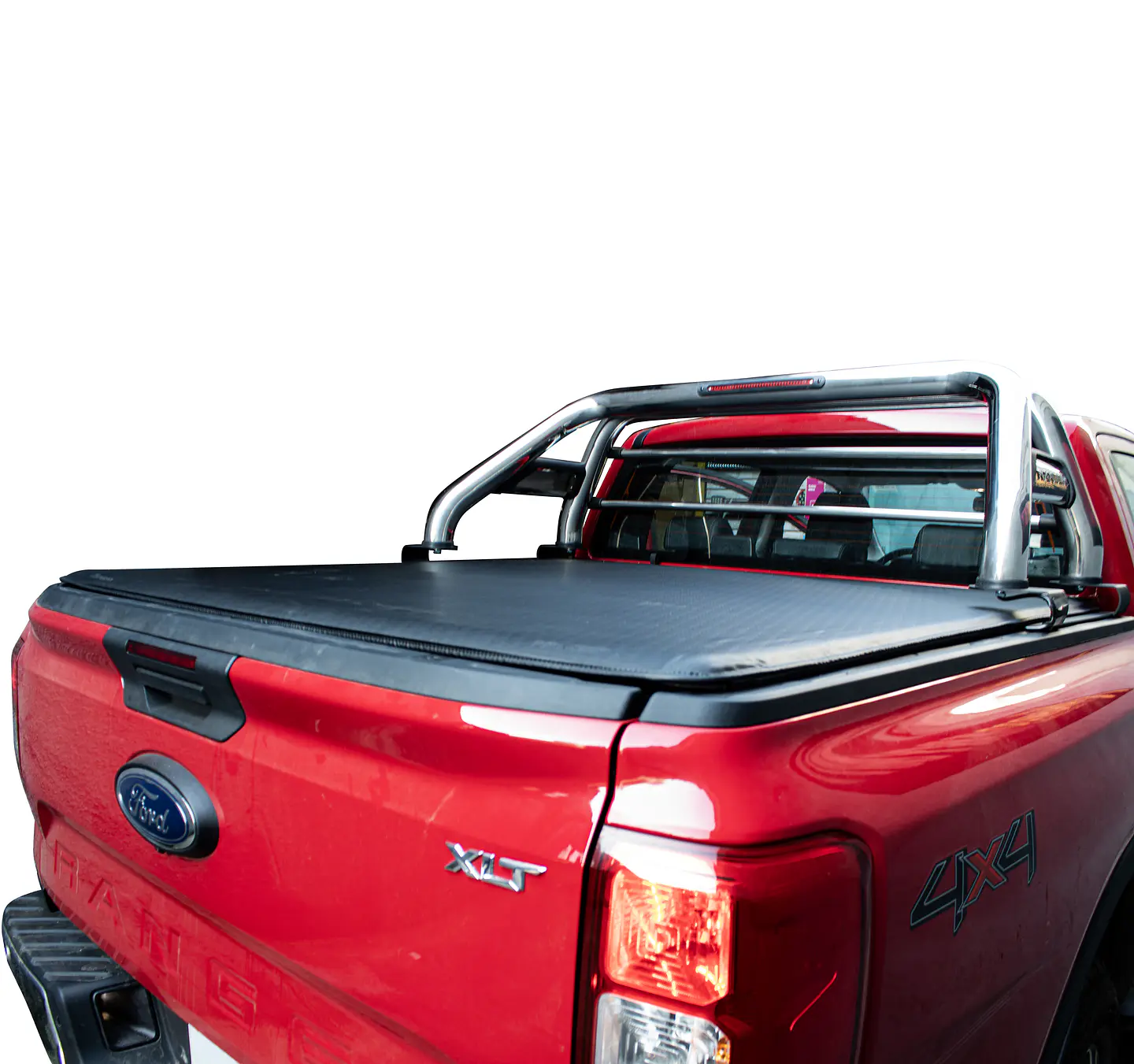 Barra Antivuelco Acero Inoxidable Ford Ranger 2024+ | Luz de Freno y Base para Lona | Kangaroo Chile 9