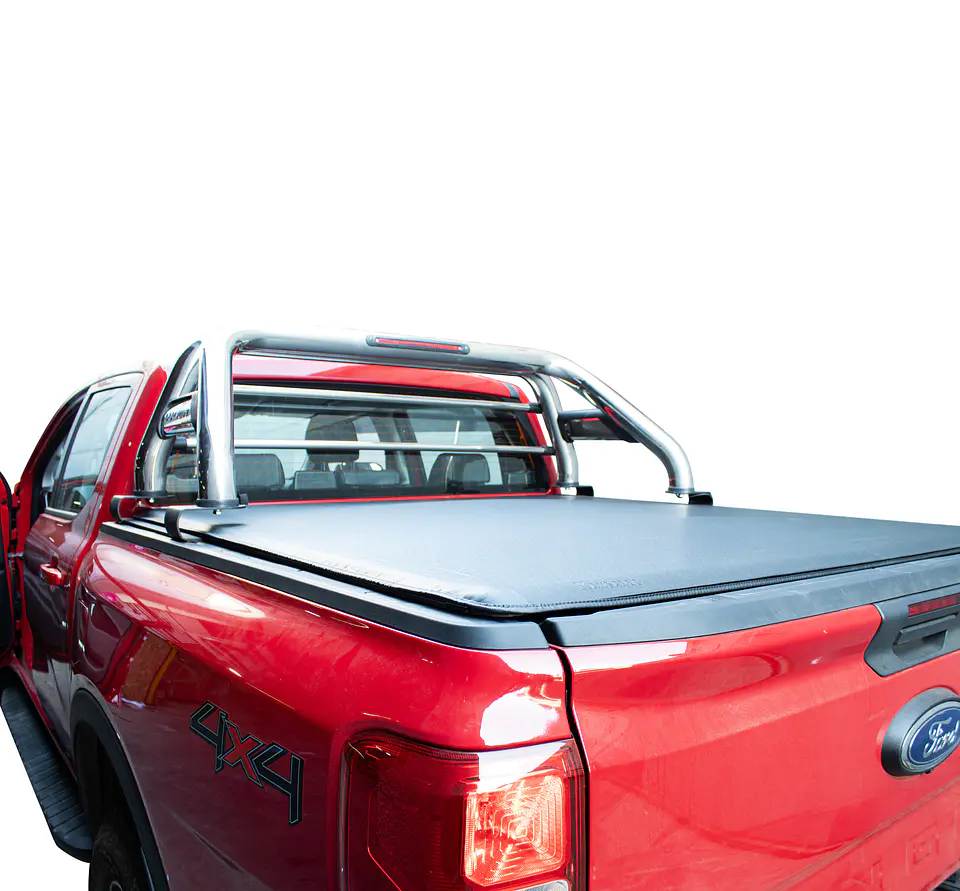 Barra Antivuelco Acero Inoxidable Ford Ranger 2024+ | Luz de Freno y Base para Lona | Kangaroo Chile 10