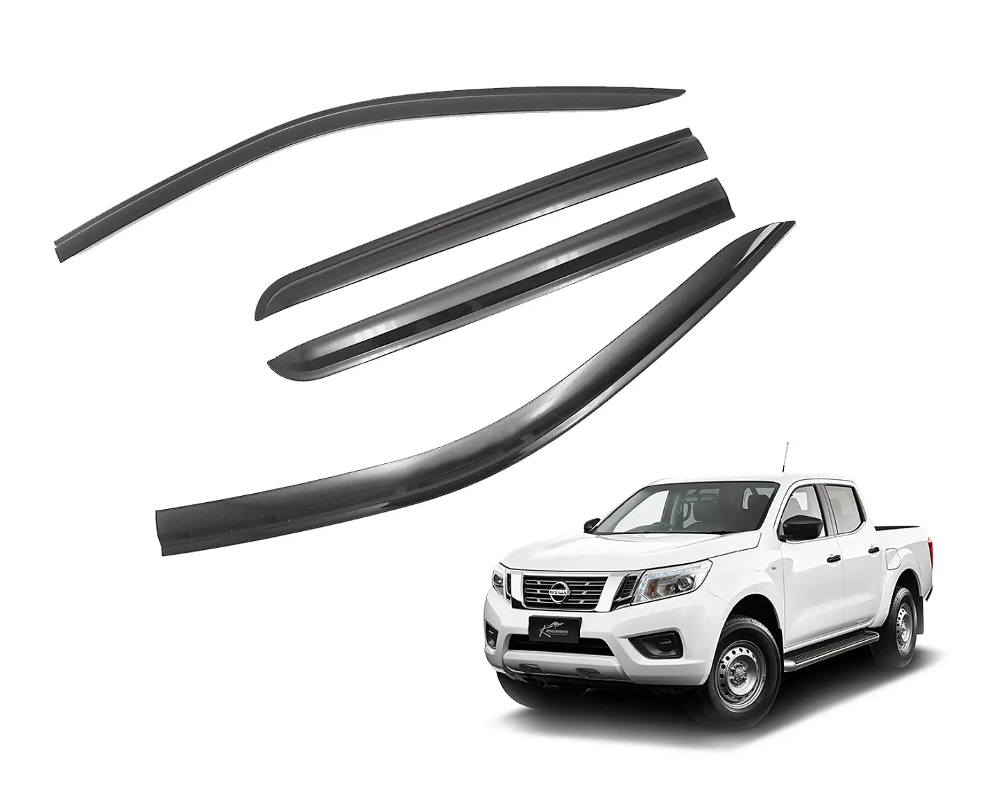 Aletas Bota Agua Nissan NP300 ABS Negro – Instalación fácil con cinta 3M 1