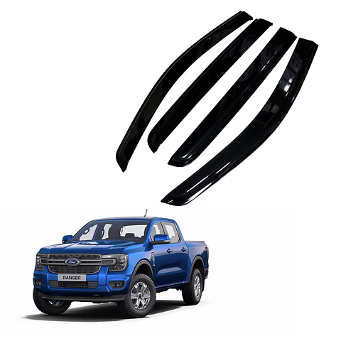 Aletas Bota Agua Ford Ranger 2024+ ABS Negro – Instalación fácil con cinta 3M