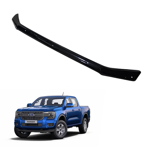 Deflector de Capot Ford Ranger 2024+ Policarbonato Negro – Diseño Largo, Instalación sin perforación