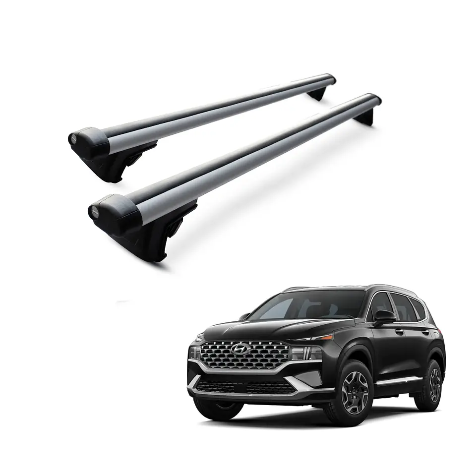 Barra de Techo Transversal para Hyundai Santa Fe 2019-2023 | Porta Equipaje Aluminio con Llave | Kangaroo Chile 1