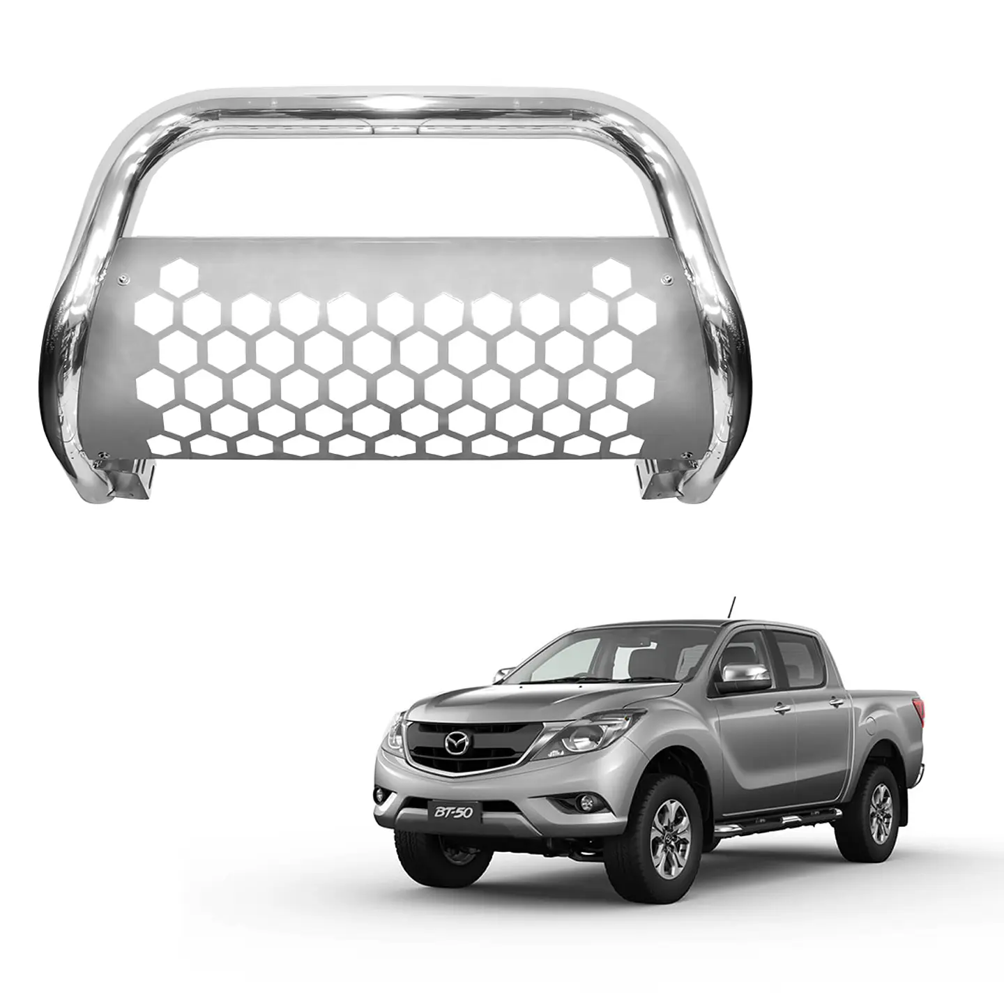 Defensa Frontal Acero Inoxidable | Mazda BT50 2022+ | Kangaroo Chile 1