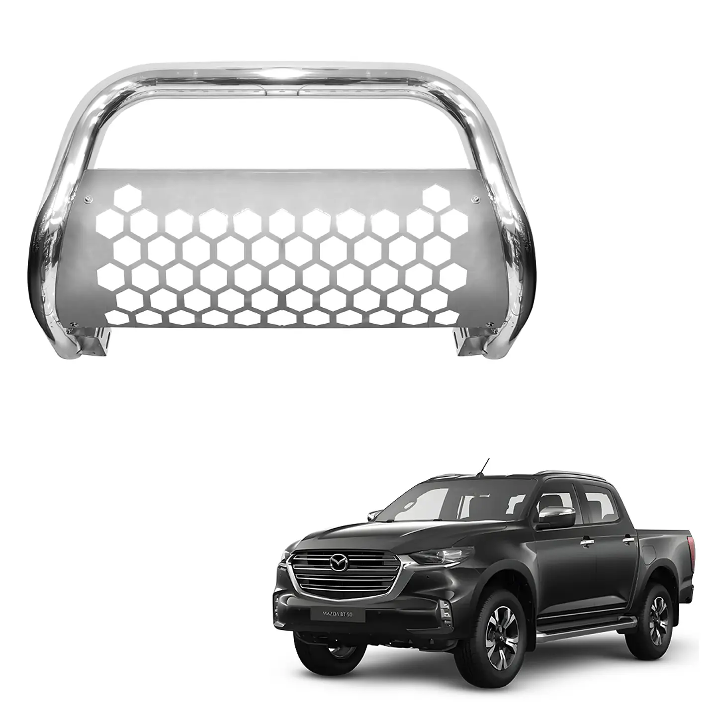 Defensa Frontal Acero Inoxidable | Mazda BT50 2022+ | Kangaroo Chile 1
