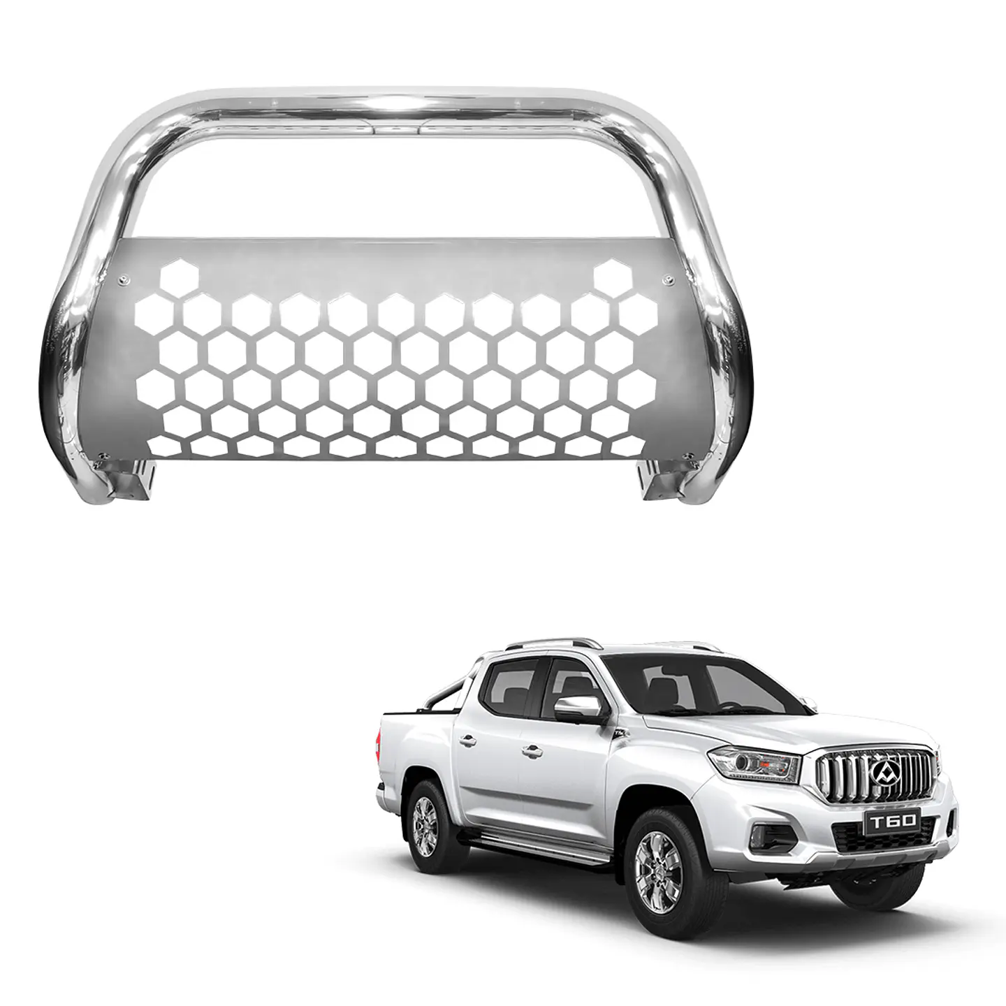 Defensa Frontal Acero Inoxidable | Maxus T60 | Kangaroo Chile 1