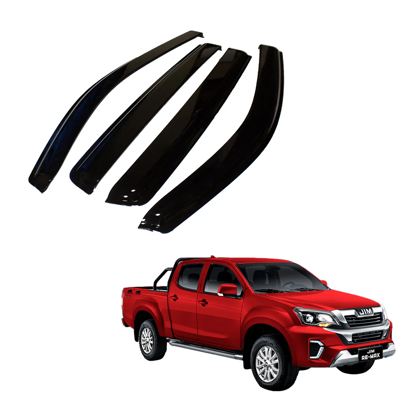 Aletas Bota Agua JIM RE-MAX 2025 ABS Negro – Instalación fácil con cinta 3M 1