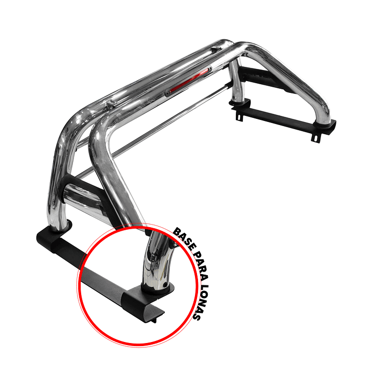 Barra Antivuelco Acero Inoxidable Ssangyong Musso | Luz de Freno y Base para Lona | Kangaroo Chile 2