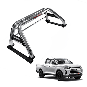 Barra Antivuelco Acero Inoxidable Ssangyong Musso | Luz de Freno y Base para Lona | Kangaroo Chile
