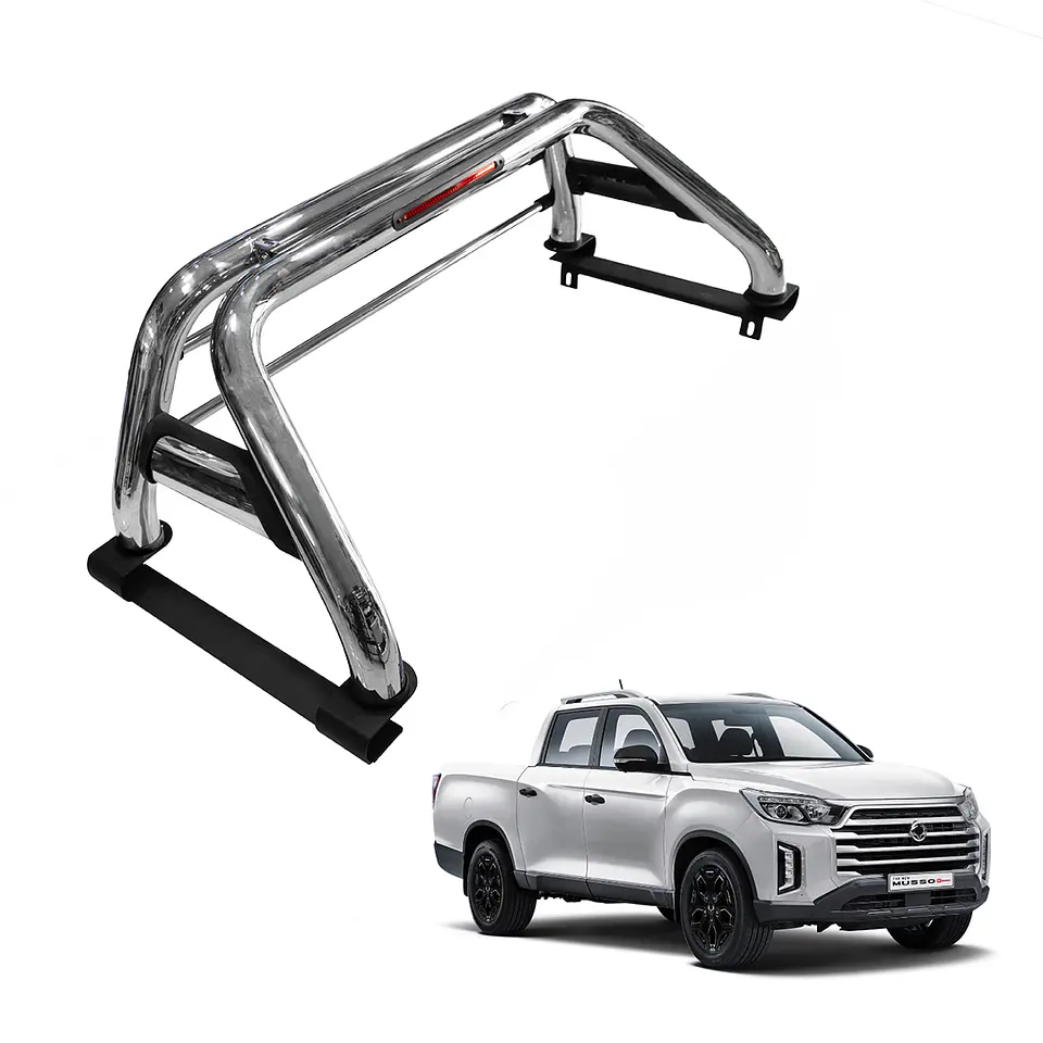 Barra Antivuelco Acero Inoxidable Ssangyong Musso | Luz de Freno y Base para Lona | Kangaroo Chile 1