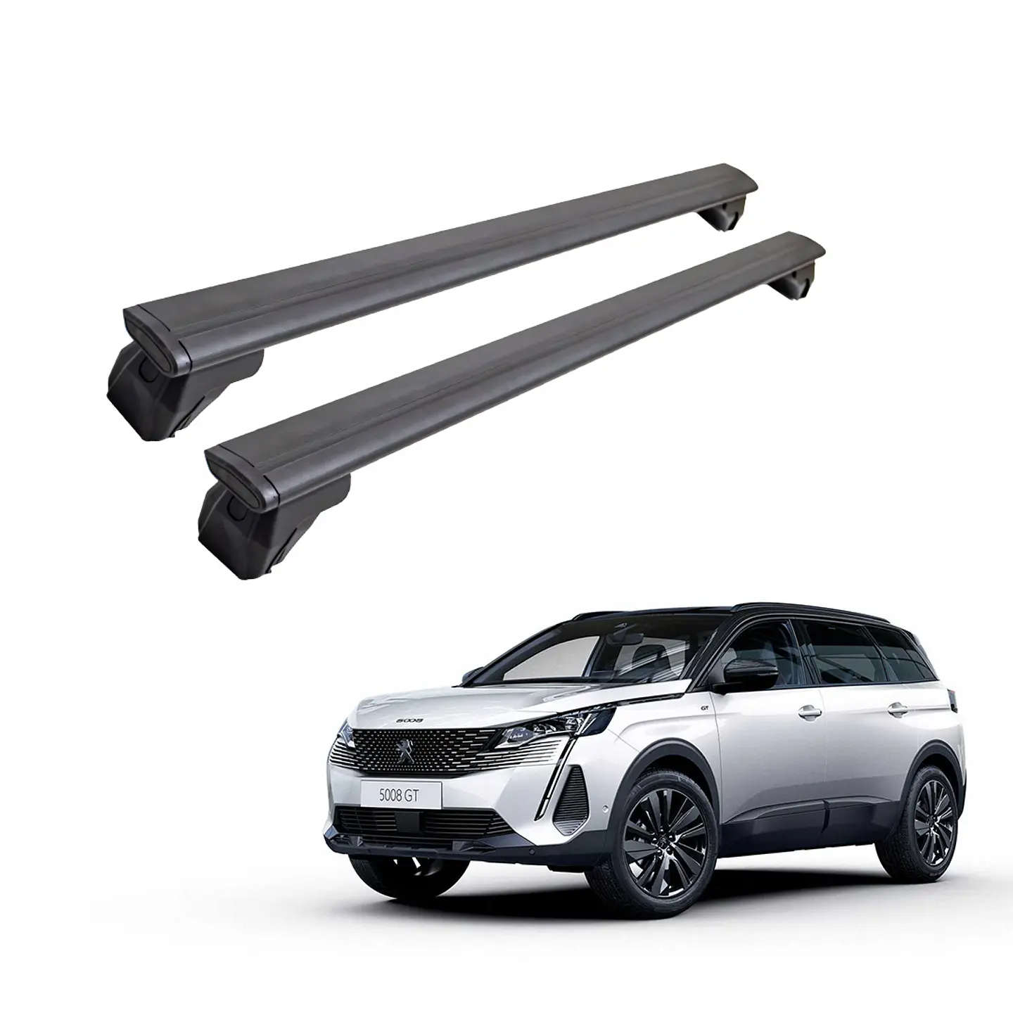 Barra de Techo Transversal Carga Pesada Arazadera Alta – Peugeot 5008 Soporta Hasta 80 kg por Barra 1
