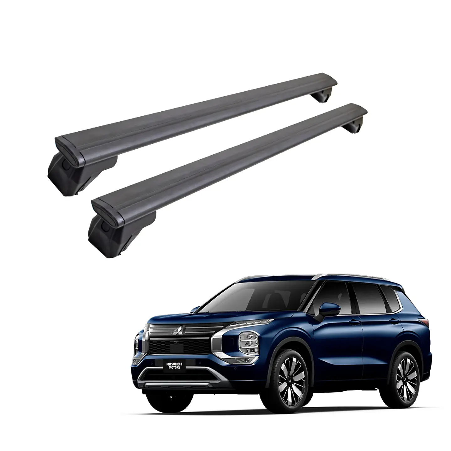 Barra de Techo Transversal Carga Pesada Abrazadera Alta – Mitsubishi Outlander 2018-2022 -  Soporta Hasta 80 kg por Barra 1