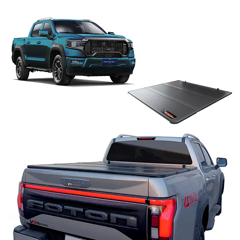 Tapa Rígida TRIFOLD Foton V9 | Aluminio Texturizado | Kangaroo Chile-
