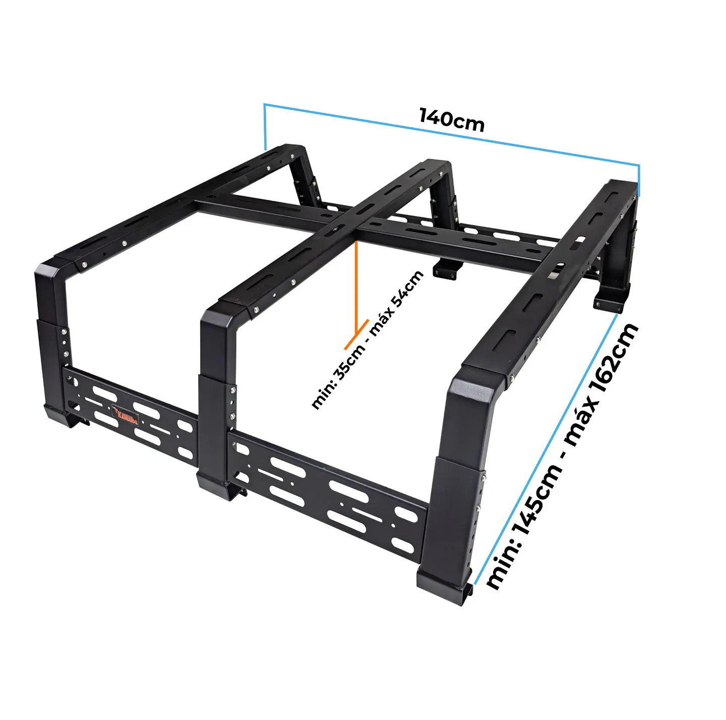 Rack para Camioneta Kangaroo 400 kg – Acero Negro Regulable 4