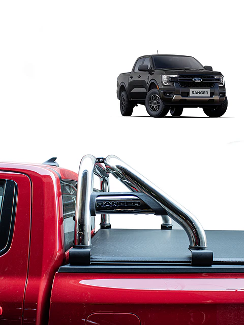 Barra Antivuelco Acero Inoxidable Ford Ranger 2024 - 2027 | Luz de Freno y Base para Lona | Kangaroo Chile