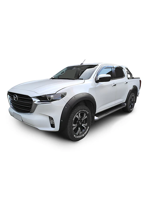 Extensiones de Tapabarro Mazda BT-50 2022 Estilo Militar | ABS Negro con Pernos Decorativos