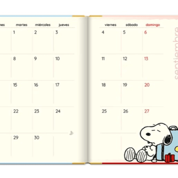 Agenda Snoopy Semanal Pequeña 2026 3