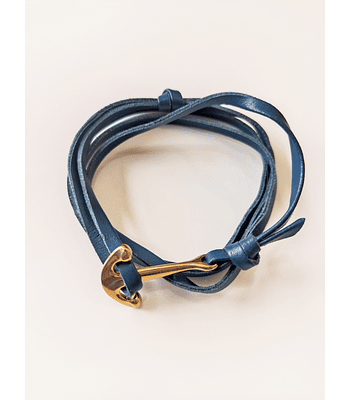 Pulsera unisex de ecocuero azul