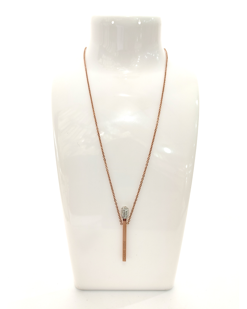 Collar en acero gold rose Carpe Diem