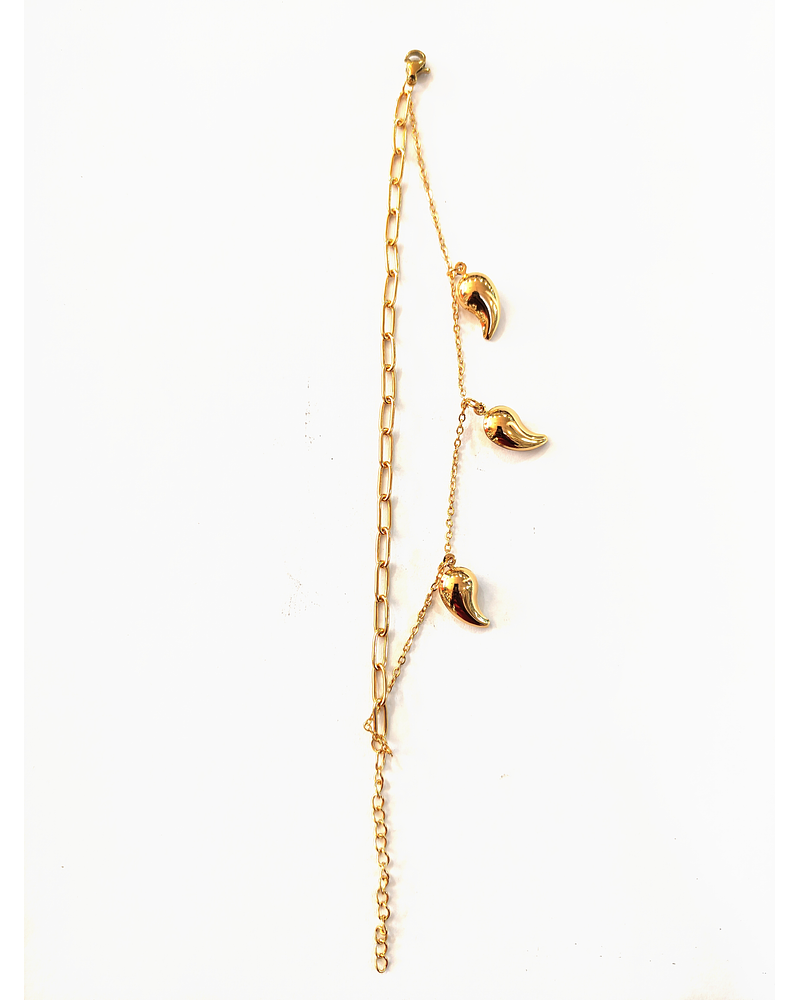 Pulsera doble cadena gotas de lluvia