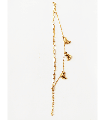 Pulsera doble cadena estilo Pies