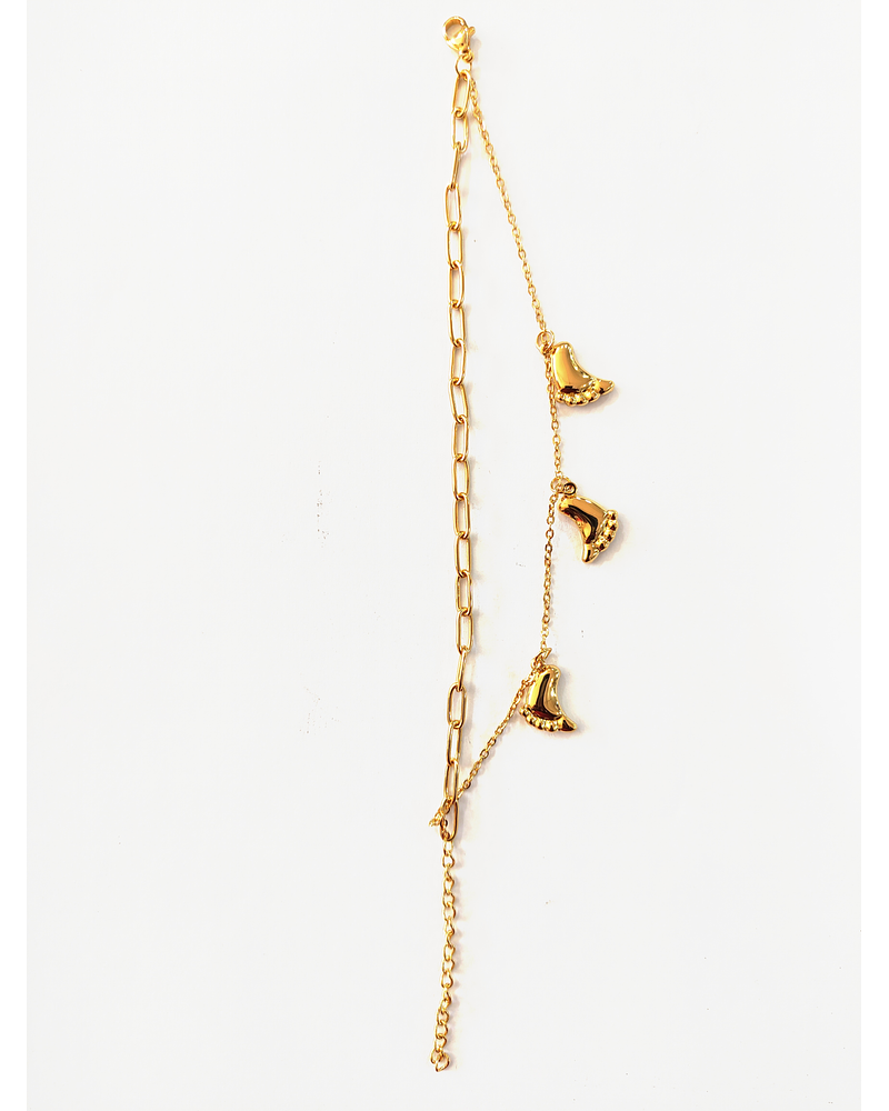 Pulsera doble cadena estilo Pies