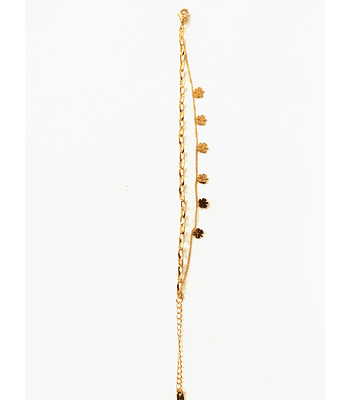 Pulsera doble cadena estilo trébol