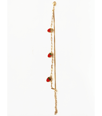 Pulsera doble cadena frutilla