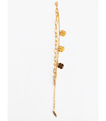 Pulsera doble de tréboles 
