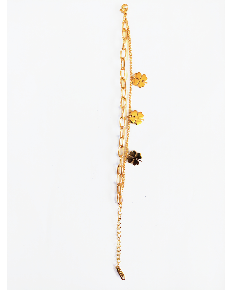 Pulsera doble de tréboles 