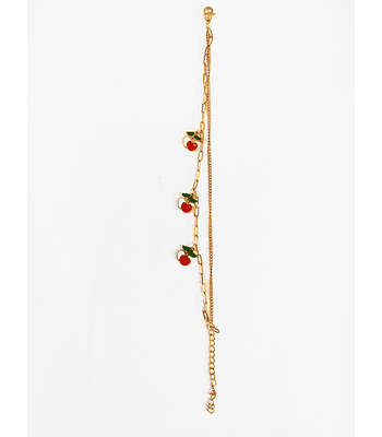 Pulsera doble cadena de cerezas