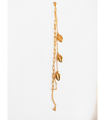 Pulsera doble cadena de caracoles