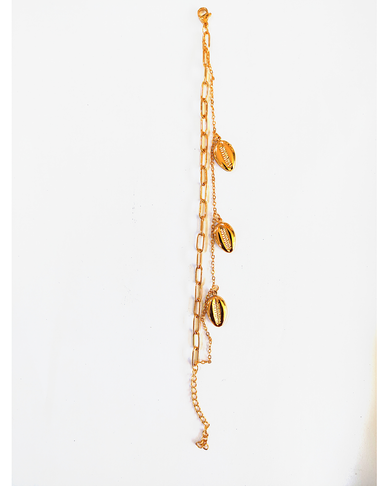 Pulsera doble cadena de caracoles