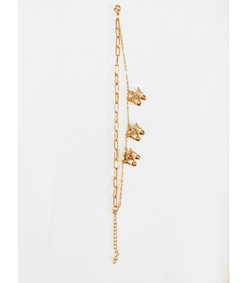 Pulsera doble cadena de mariposas 