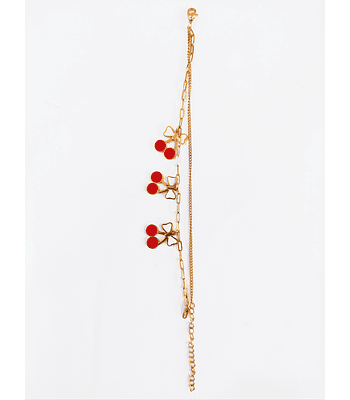 Pulsera doble cadena de cerezas